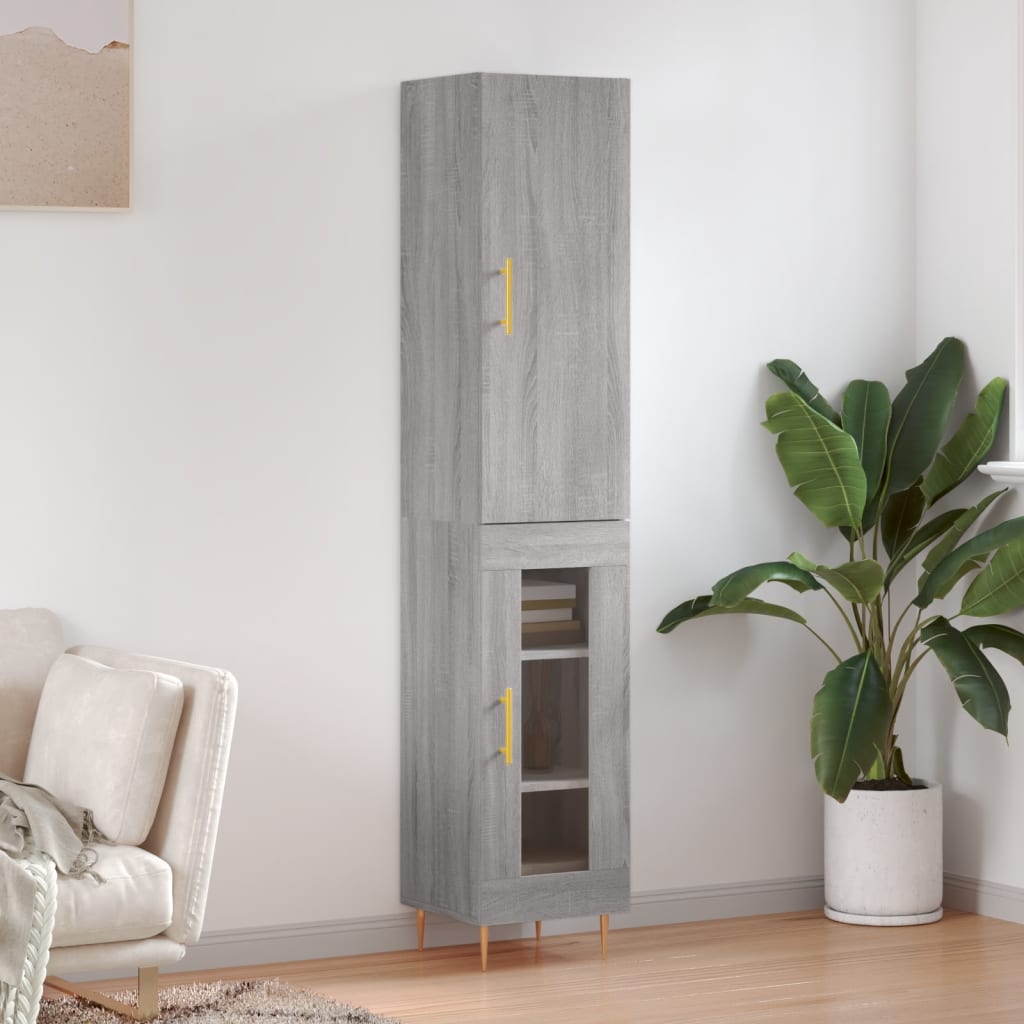 Μπουφές Sonoma Γκρι 34,5 x 34 x 180 εκ. από Επεξεργασμένο Ξύλο