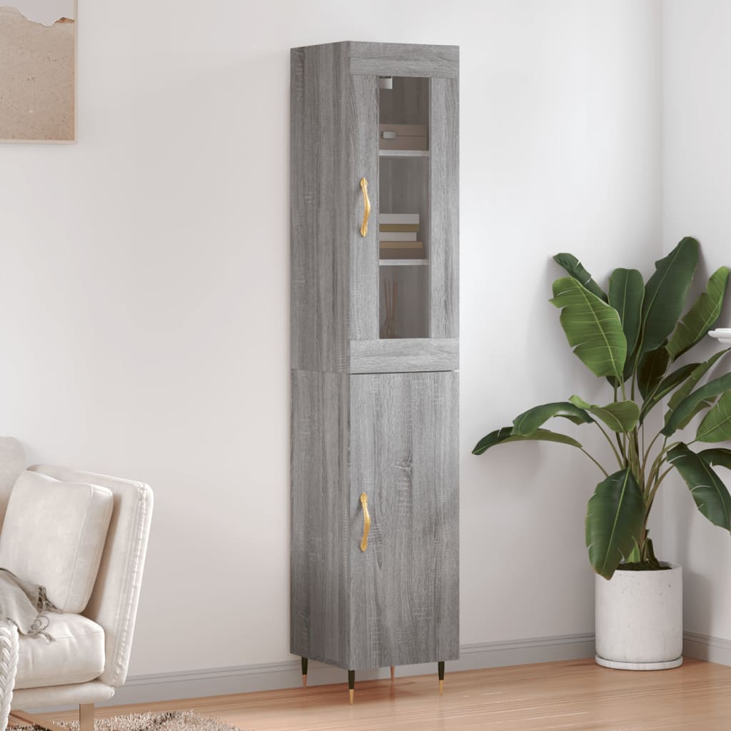 Μπουφές Sonoma Γκρι 34,5 x 34 x 180 εκ. από Επεξεργασμένο Ξύλο - Pakobazaar
