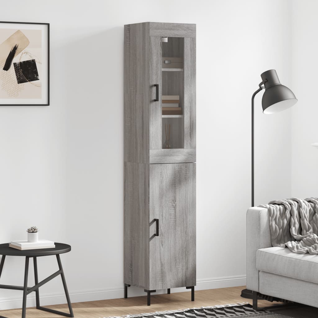 Μπουφές Sonoma Γκρι 34,5 x 34 x 180 εκ. από Επεξεργασμένο Ξύλο - Pakobazaar