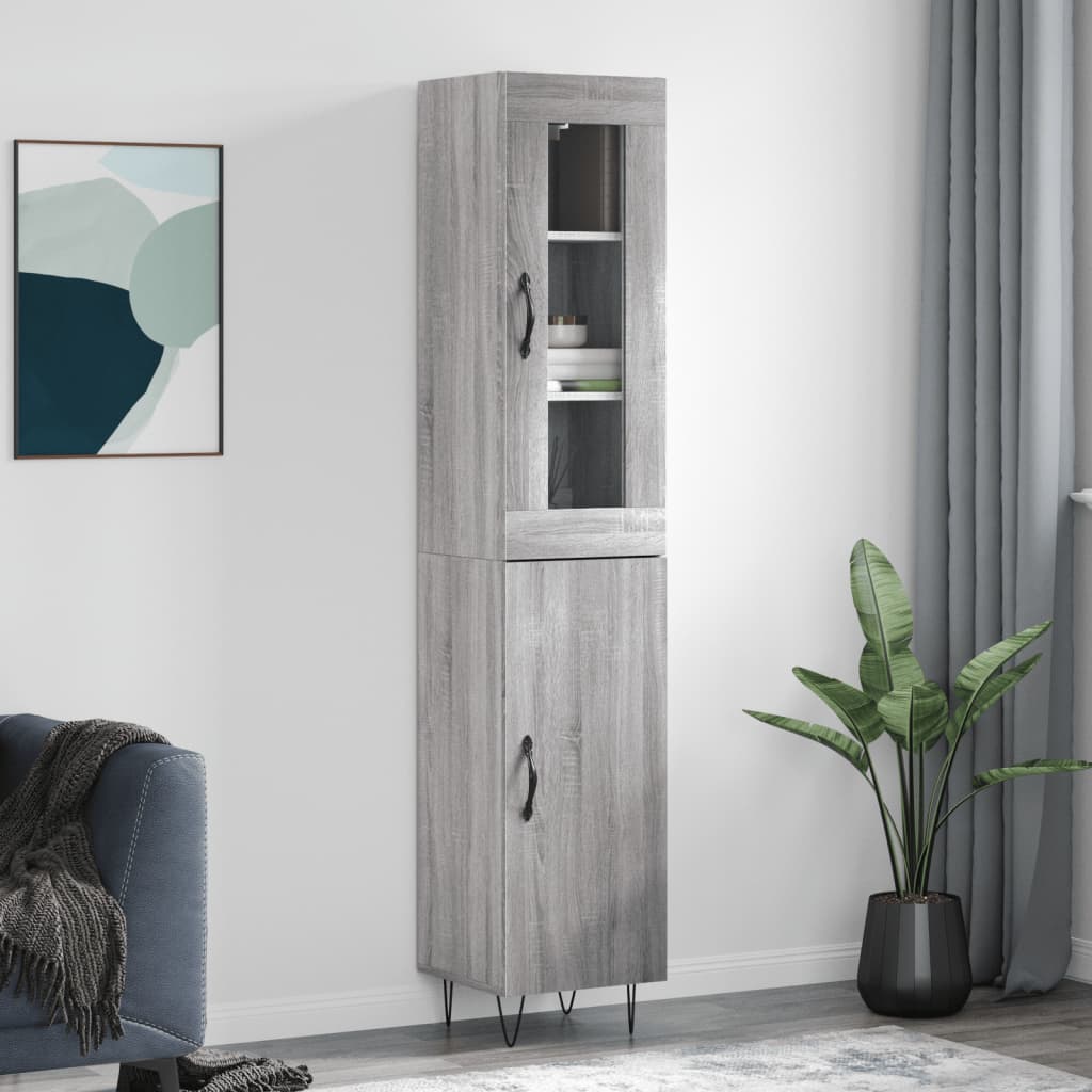 Μπουφές Sonoma Γκρι 34,5 x 34 x 180 εκ. από Επεξεργασμένο Ξύλο