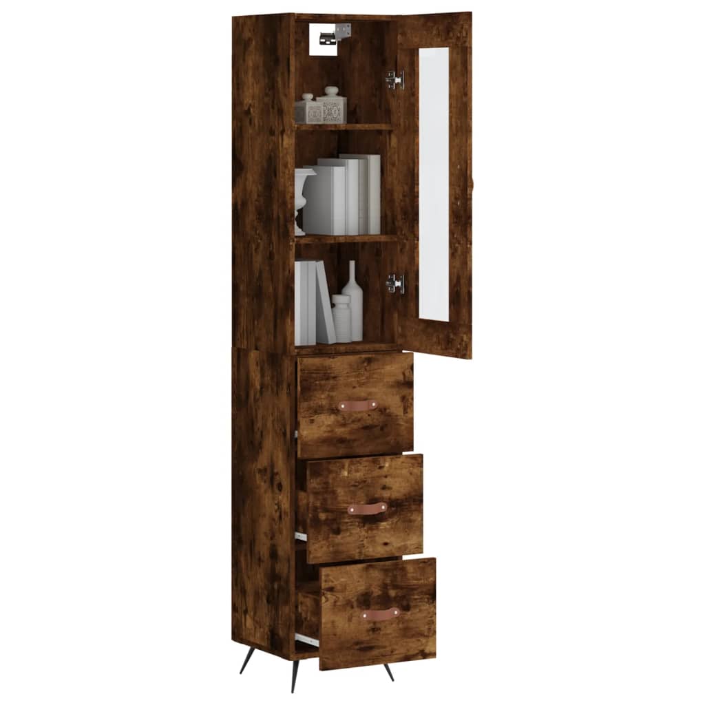 Ντουλάπι Καπνιστή δρυς 34,5x34x180 εκ. από Επεξεργασμένο Ξύλο