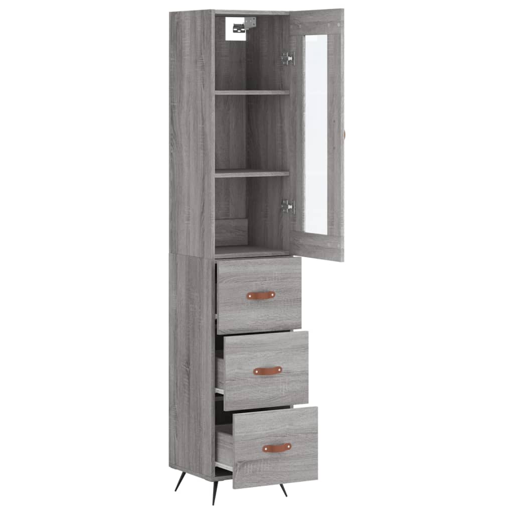 Μπουφές Sonoma Γκρι 34,5 x 34 x 180 εκ. από Επεξεργασμένο Ξύλο