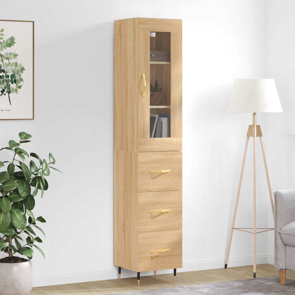 Μπουφές Sonoma δρυς 34,5 x 34 x 180 εκ. από Επεξεργασμένο Ξύλο
