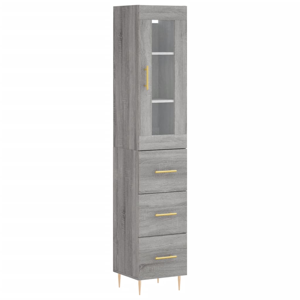 Μπουφές Sonoma Γκρι 34,5 x 34 x 180 εκ. από Επεξεργασμένο Ξύλο