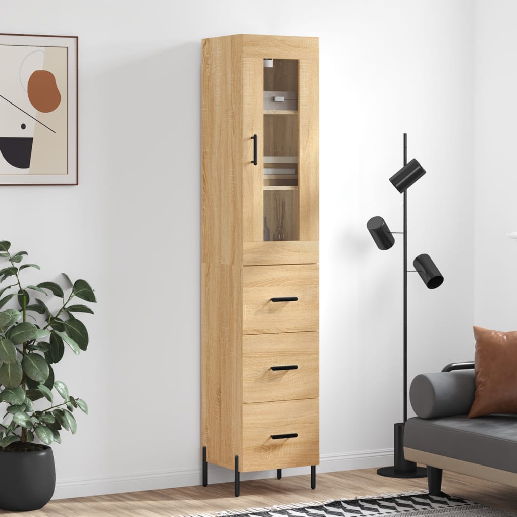 Μπουφές Sonoma δρυς 34,5 x 34 x 180 εκ. από Επεξεργασμένο Ξύλο - Pakobazaar