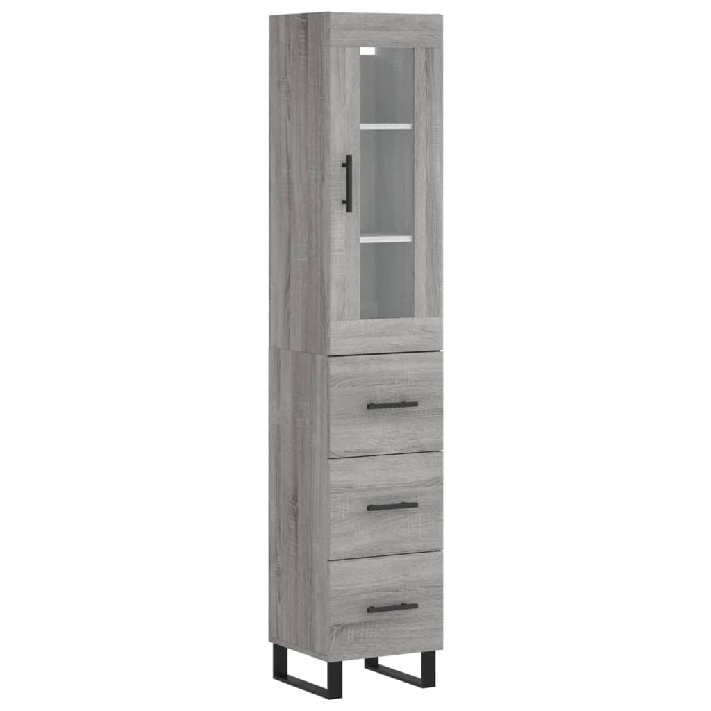 Μπουφές Sonoma Γκρι 34,5 x 34 x 180 εκ. από Επεξεργασμένο Ξύλο