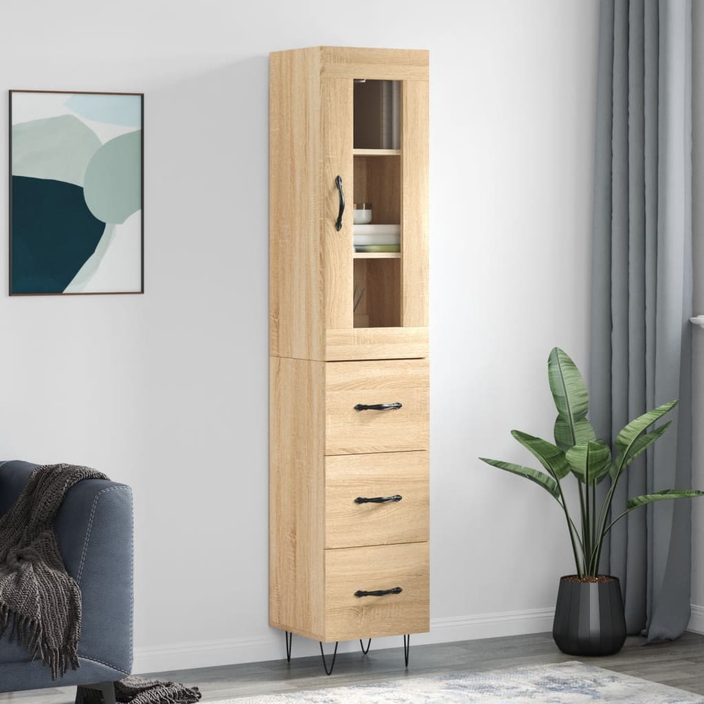 Μπουφές Sonoma δρυς 34,5 x 34 x 180 εκ. από Επεξεργασμένο Ξύλο