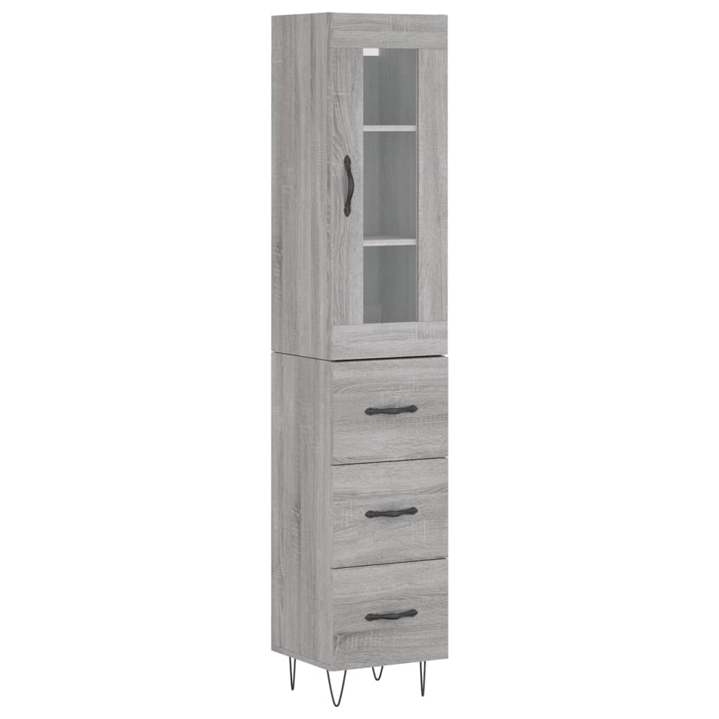 Μπουφές Sonoma Γκρι 34,5 x 34 x 180 εκ. από Επεξεργασμένο Ξύλο