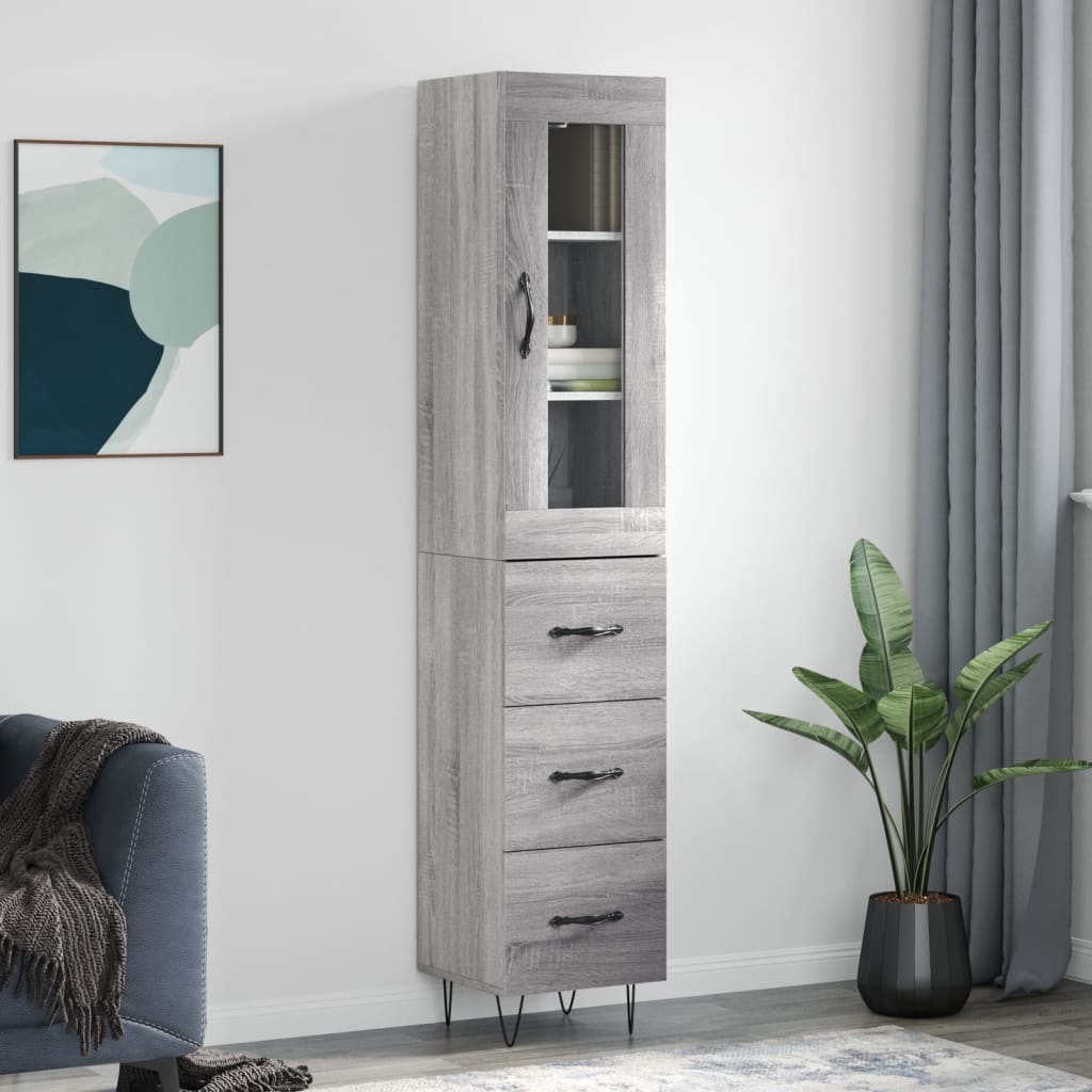 Μπουφές Sonoma Γκρι 34,5 x 34 x 180 εκ. από Επεξεργασμένο Ξύλο
