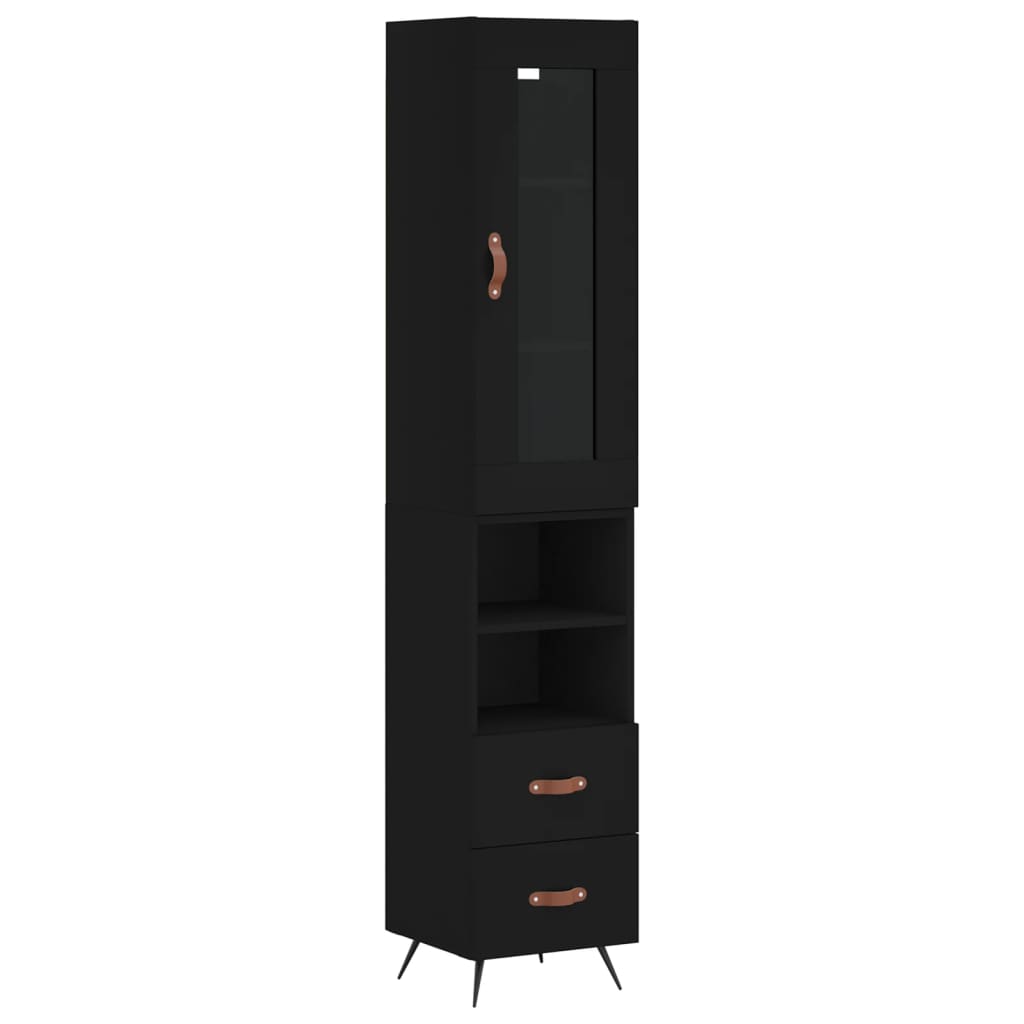 Ντουλάπι Μαύρο 34,5 x 34 x 180 εκ. από Επεξεργασμένο Ξύλο - Pakobazaar