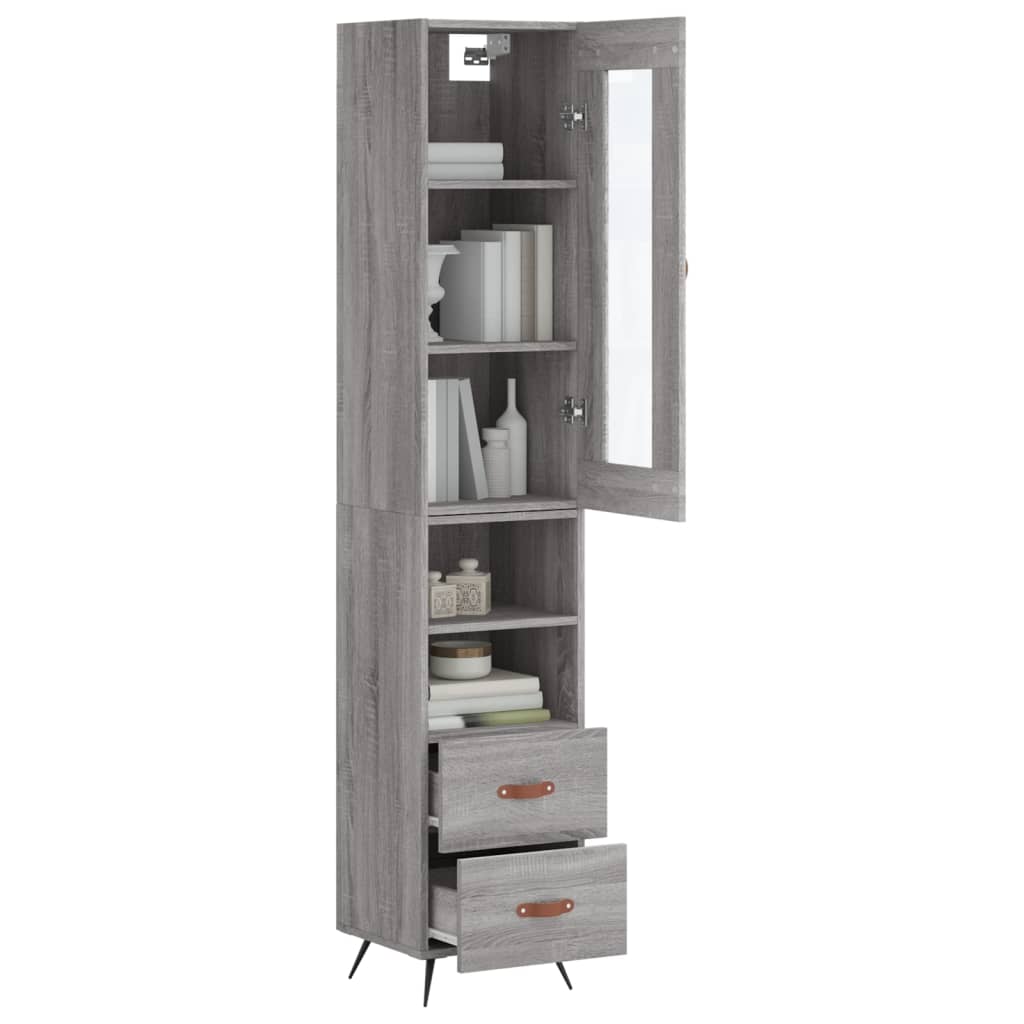 Μπουφές Sonoma Γκρι 34,5 x 34 x 180 εκ. από Επεξεργασμένο Ξύλο