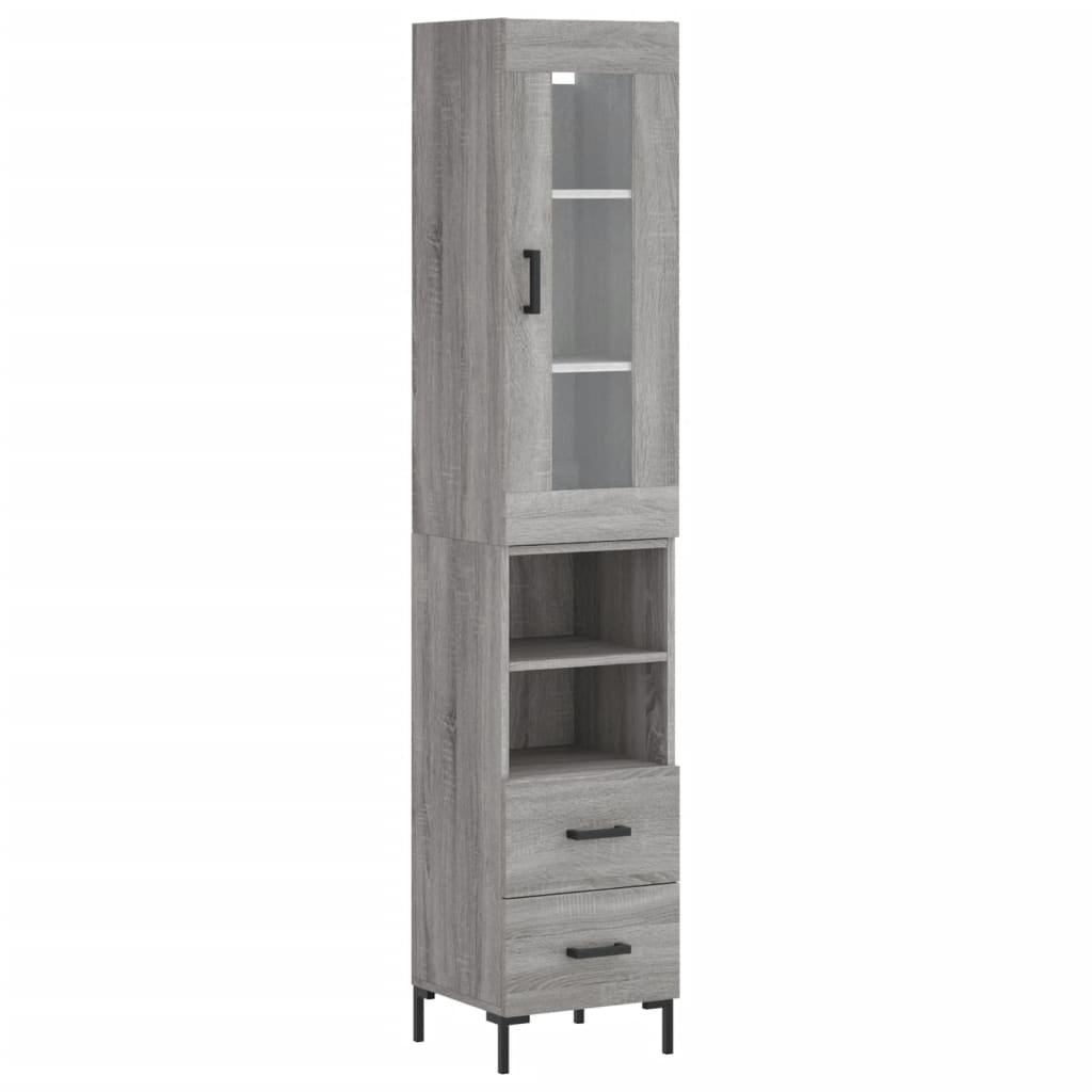 Μπουφές Sonoma Γκρι 34,5 x 34 x 180 εκ. από Επεξεργασμένο Ξύλο - Pakobazaar