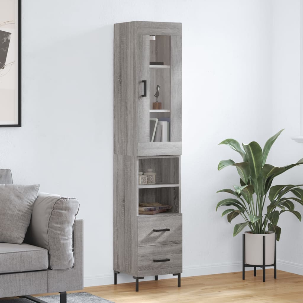 Μπουφές Sonoma Γκρι 34,5 x 34 x 180 εκ. από Επεξεργασμένο Ξύλο - Pakobazaar