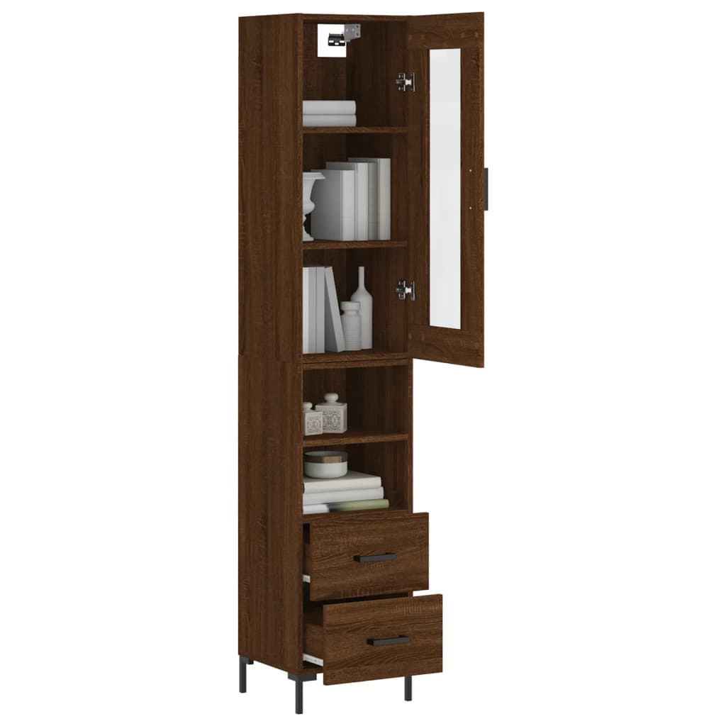 Ντουλάπι Καφέ Δρυς 34,5 x 34 x 180 εκ. από Επεξεργασμένο Ξύλο