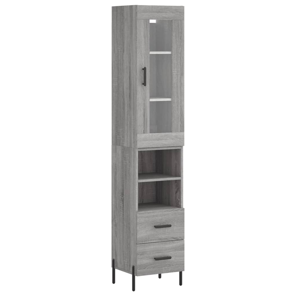 Μπουφές Sonoma Γκρι 34,5 x 34 x 180 εκ. από Επεξεργασμένο Ξύλο - Pakobazaar