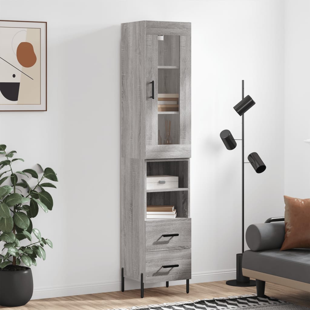 Μπουφές Sonoma Γκρι 34,5 x 34 x 180 εκ. από Επεξεργασμένο Ξύλο - Pakobazaar