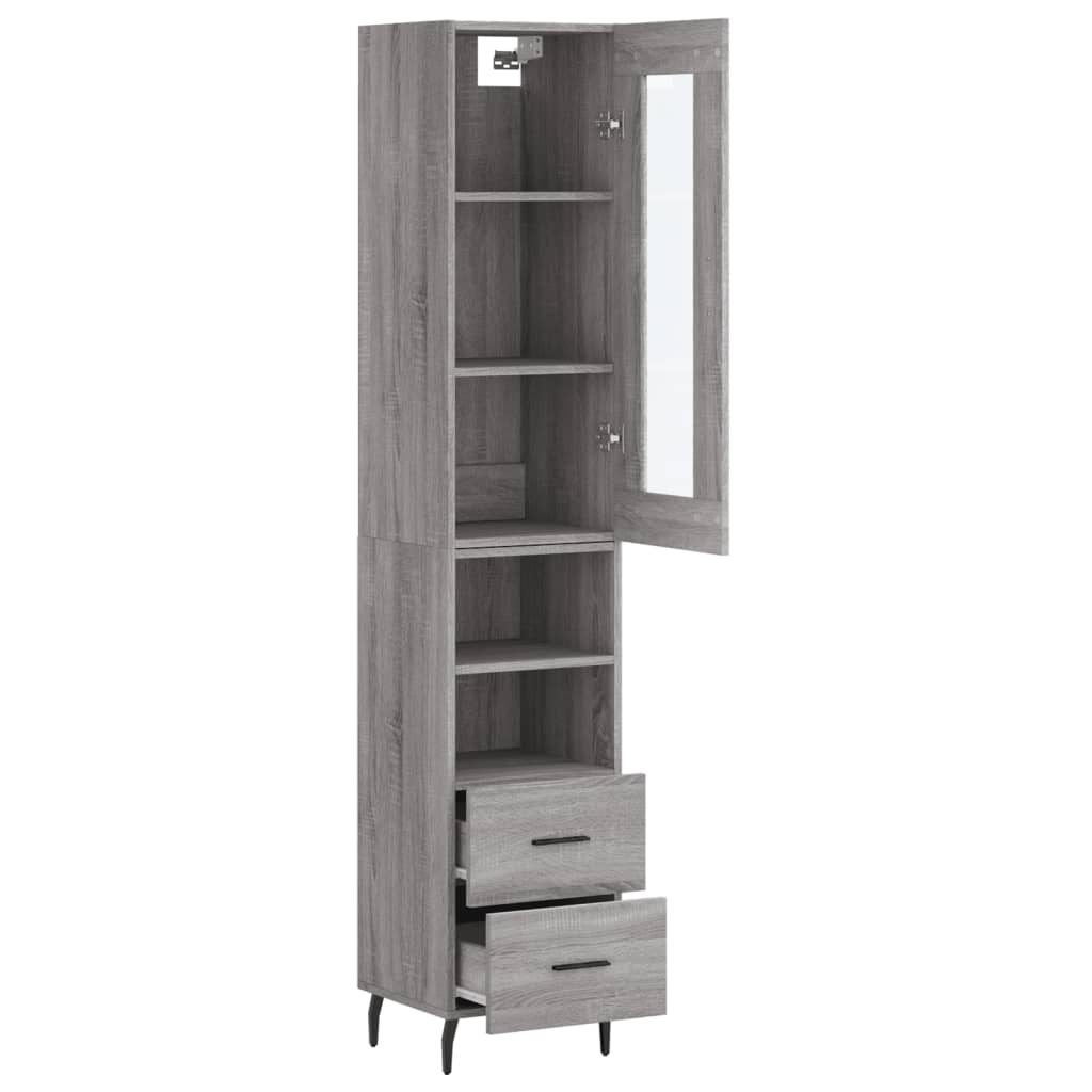 Μπουφές Sonoma Γκρι 34,5 x 34 x 180 εκ. από Επεξεργασμένο Ξύλο