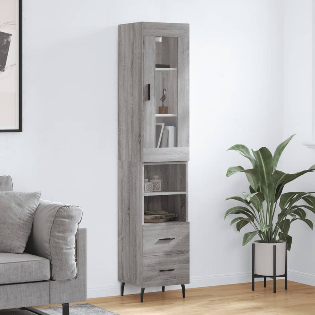 Μπουφές Sonoma Γκρι 34,5 x 34 x 180 εκ. από Επεξεργασμένο Ξύλο