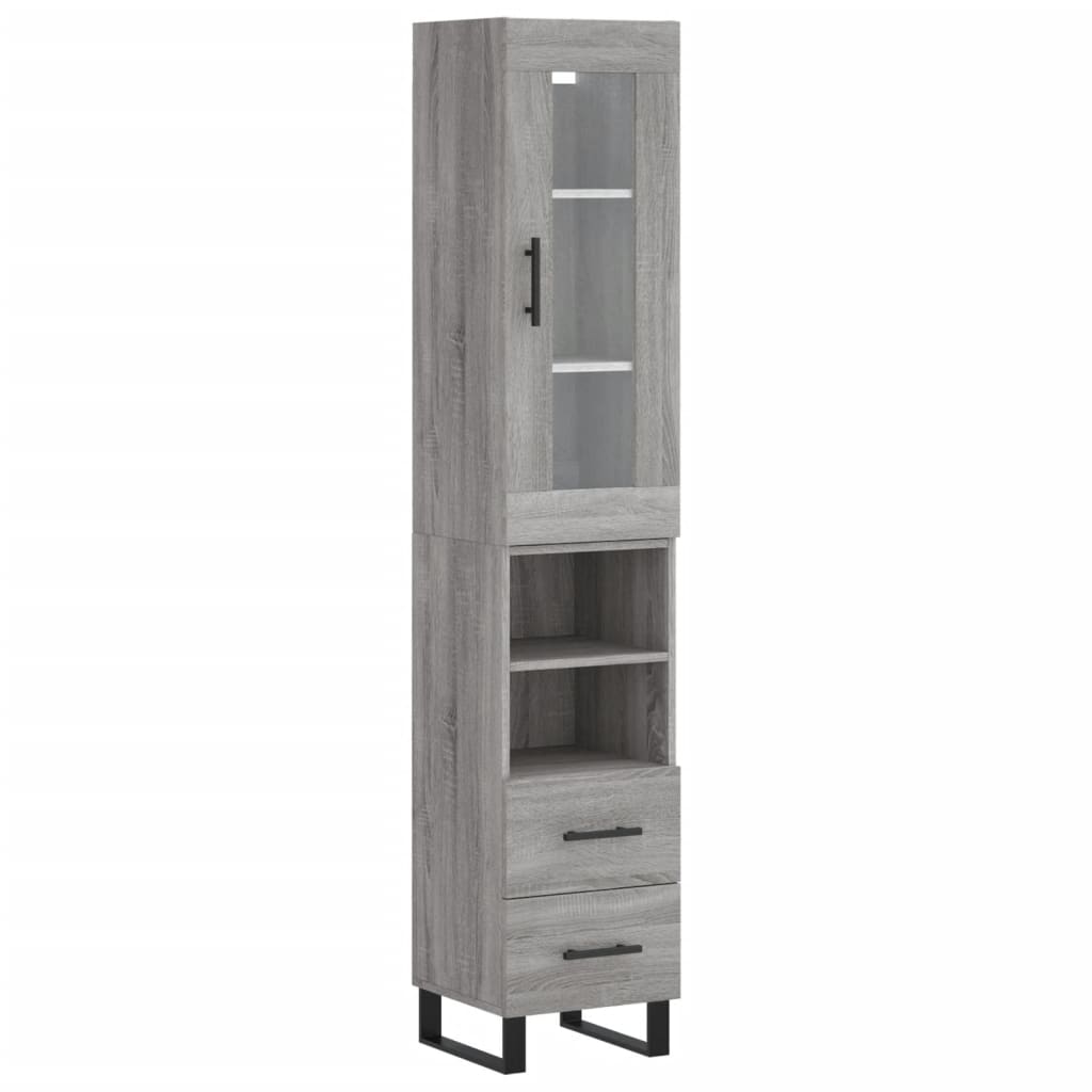 Μπουφές Sonoma Γκρι 34,5 x 34 x 180 εκ. από Επεξεργασμένο Ξύλο