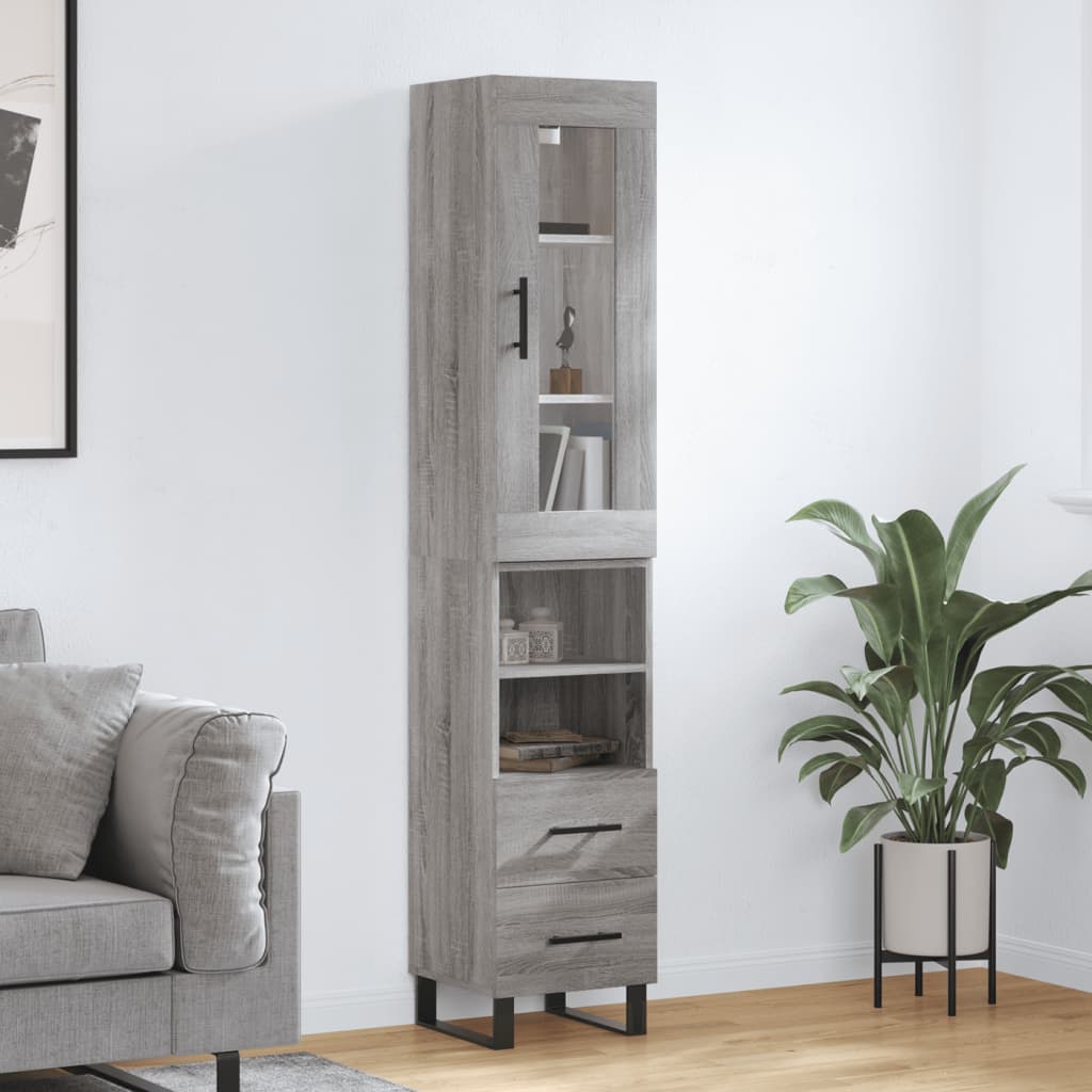 Μπουφές Sonoma Γκρι 34,5 x 34 x 180 εκ. από Επεξεργασμένο Ξύλο