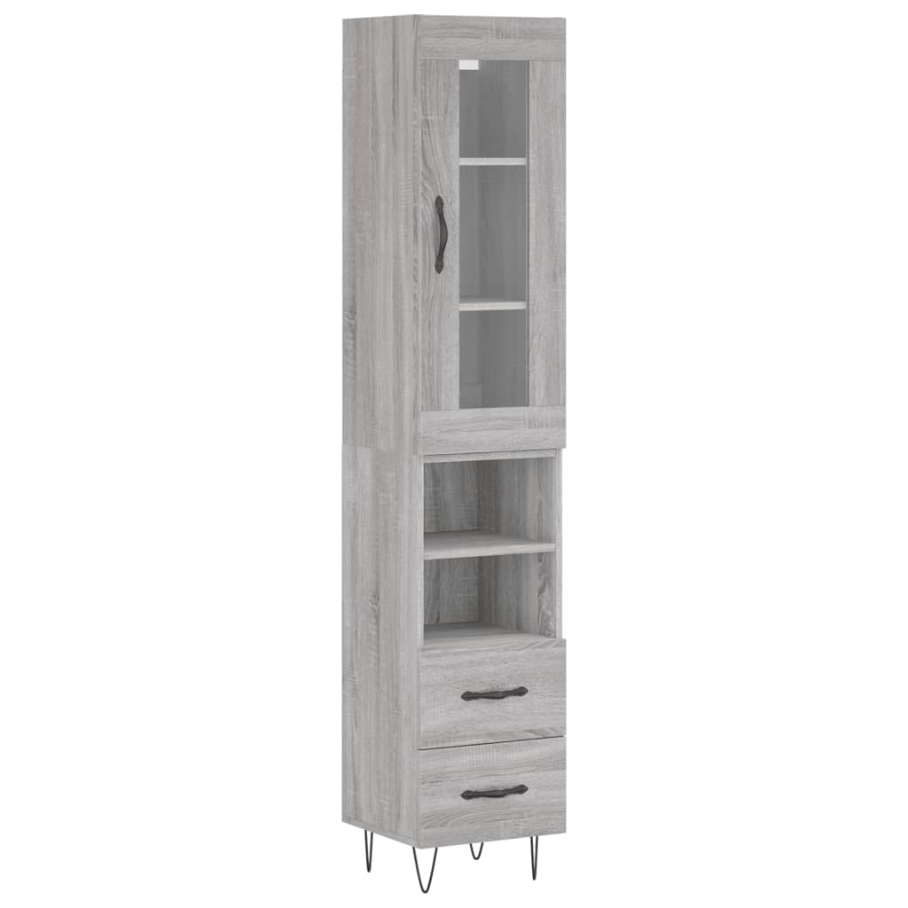 Μπουφές Sonoma Γκρι 34,5 x 34 x 180 εκ. από Επεξεργασμένο Ξύλο