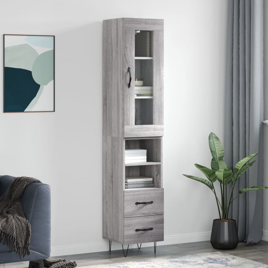 Μπουφές Sonoma Γκρι 34,5 x 34 x 180 εκ. από Επεξεργασμένο Ξύλο