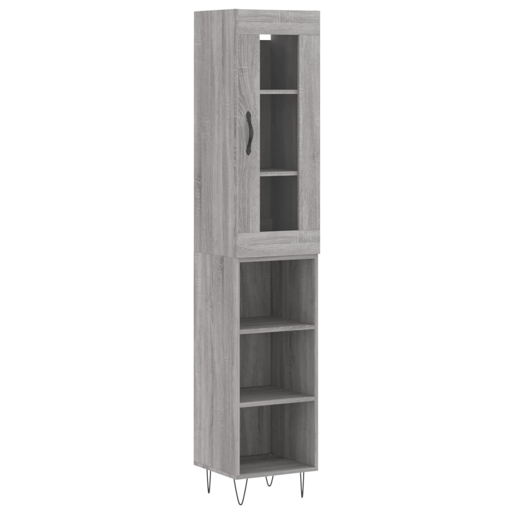 Μπουφές Sonoma Γκρι 34,5 x 34 x 180 εκ. από Επεξεργασμένο Ξύλο - Pakobazaar