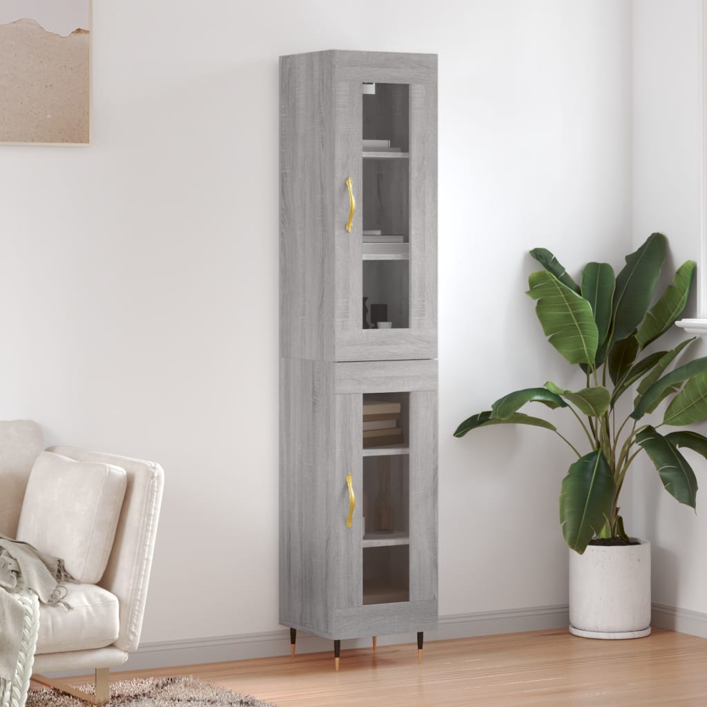 Μπουφές Sonoma Γκρι 34,5 x 34 x 180 εκ. από Επεξεργασμένο Ξύλο
