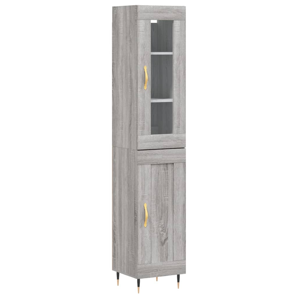 Μπουφές Sonoma Γκρι 34,5 x 34 x 180 εκ. από Επεξεργασμένο Ξύλο - Pakobazaar