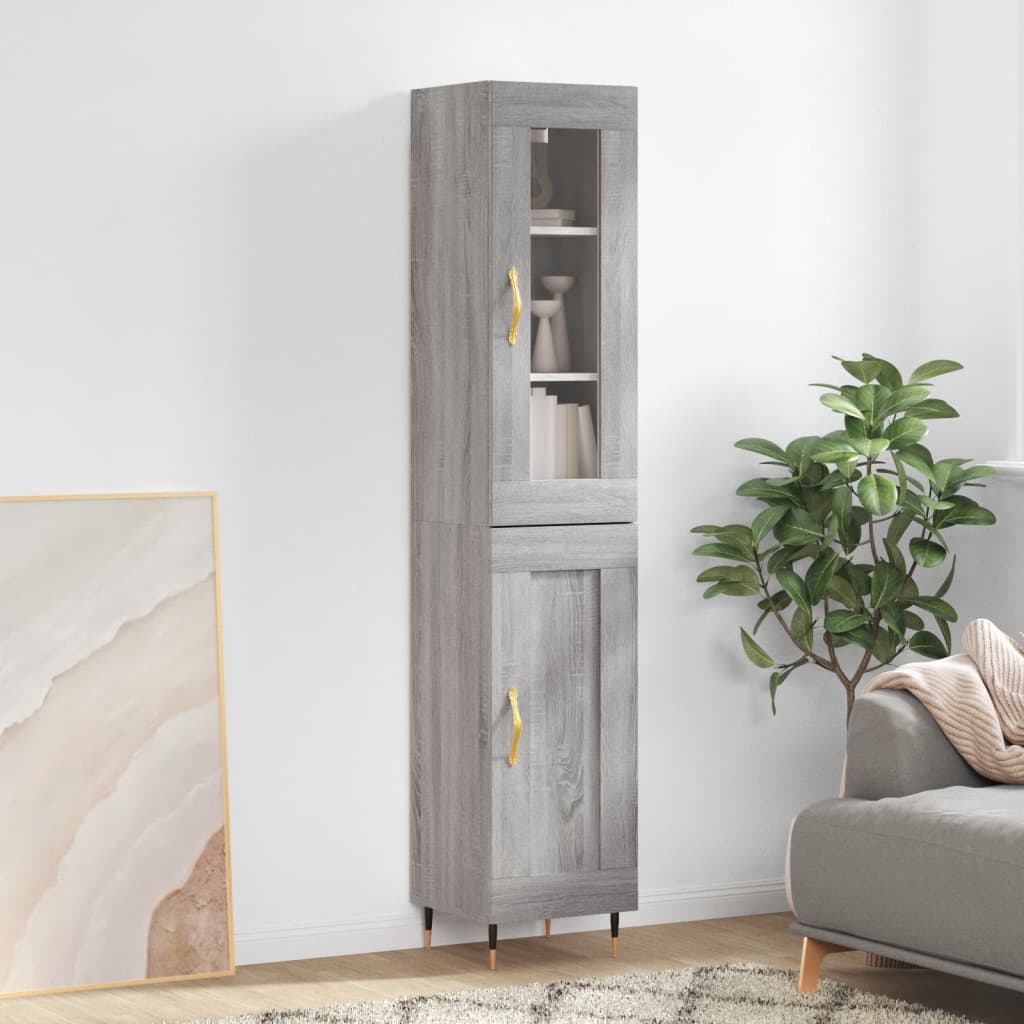 Μπουφές Sonoma Γκρι 34,5 x 34 x 180 εκ. από Επεξεργασμένο Ξύλο - Pakobazaar