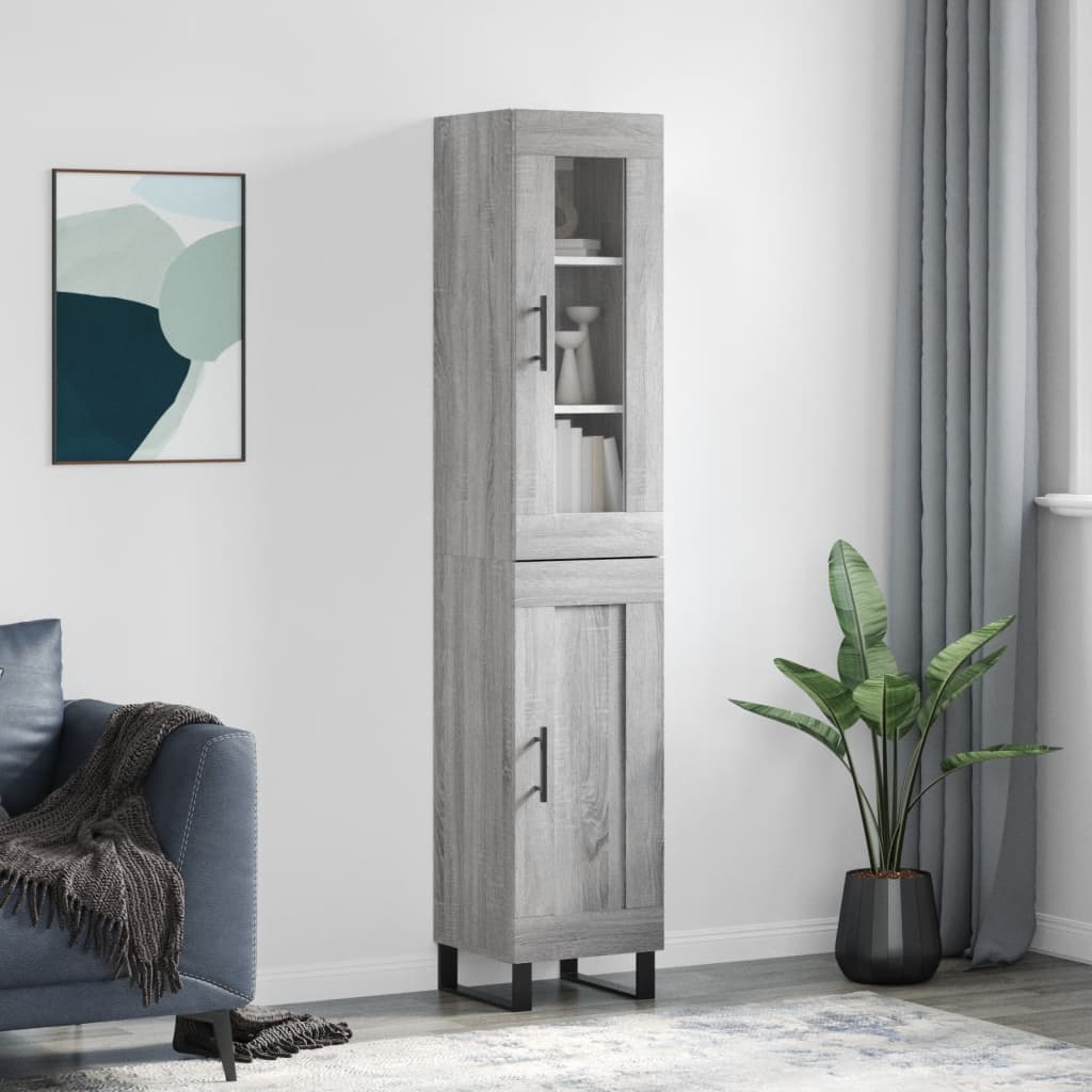 Μπουφές Sonoma Γκρι 34,5 x 34 x 180 εκ. από Επεξεργασμένο Ξύλο