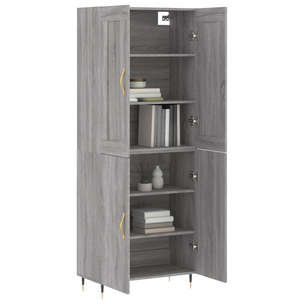 Ντουλάπι Γκρι Sonoma 69,5 x 34 x 180 εκ. Επεξεργασμένο Ξύλο
