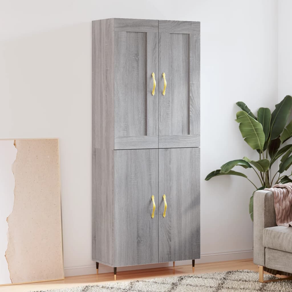 Ντουλάπι Γκρι Sonoma 69,5 x 34 x 180 εκ. Επεξεργασμένο Ξύλο