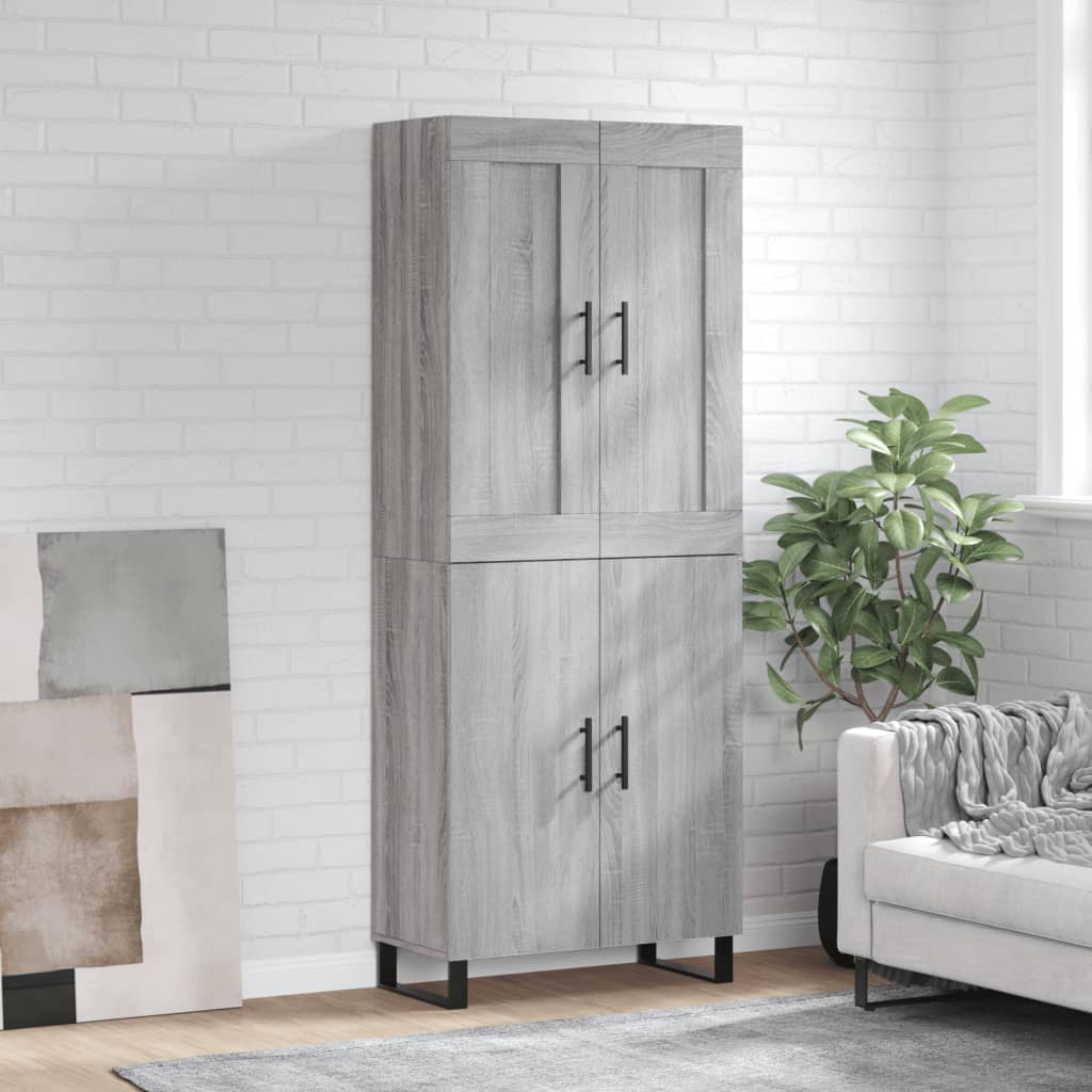 Ντουλάπι Γκρι Sonoma 69,5 x 34 x 180 εκ. Επεξεργασμένο Ξύλο - Pakobazaar