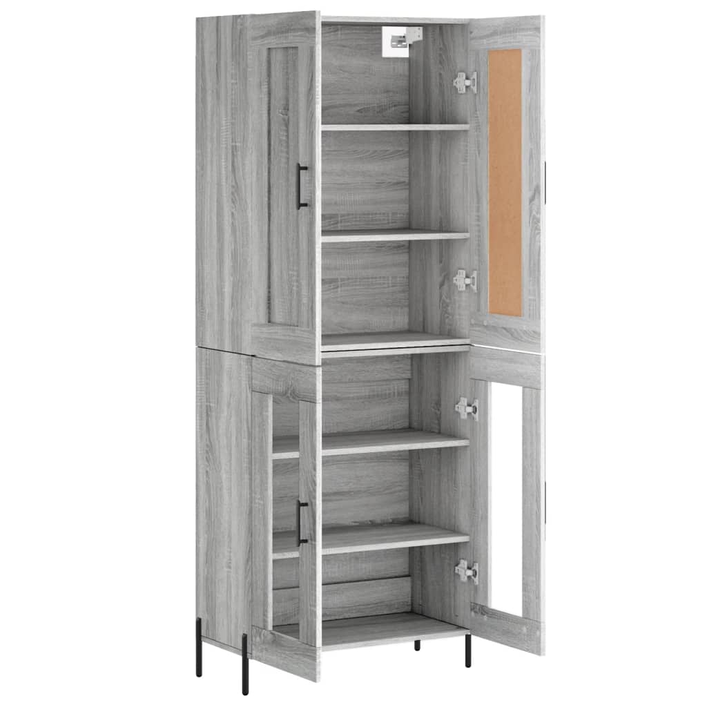 Ντουλάπι Γκρι Sonoma 69,5 x 34 x 180 εκ. Επεξεργασμένο Ξύλο - Pakobazaar