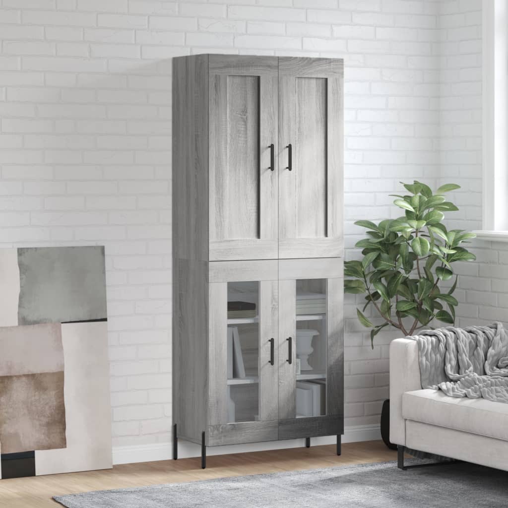 Ντουλάπι Γκρι Sonoma 69,5 x 34 x 180 εκ. Επεξεργασμένο Ξύλο - Pakobazaar
