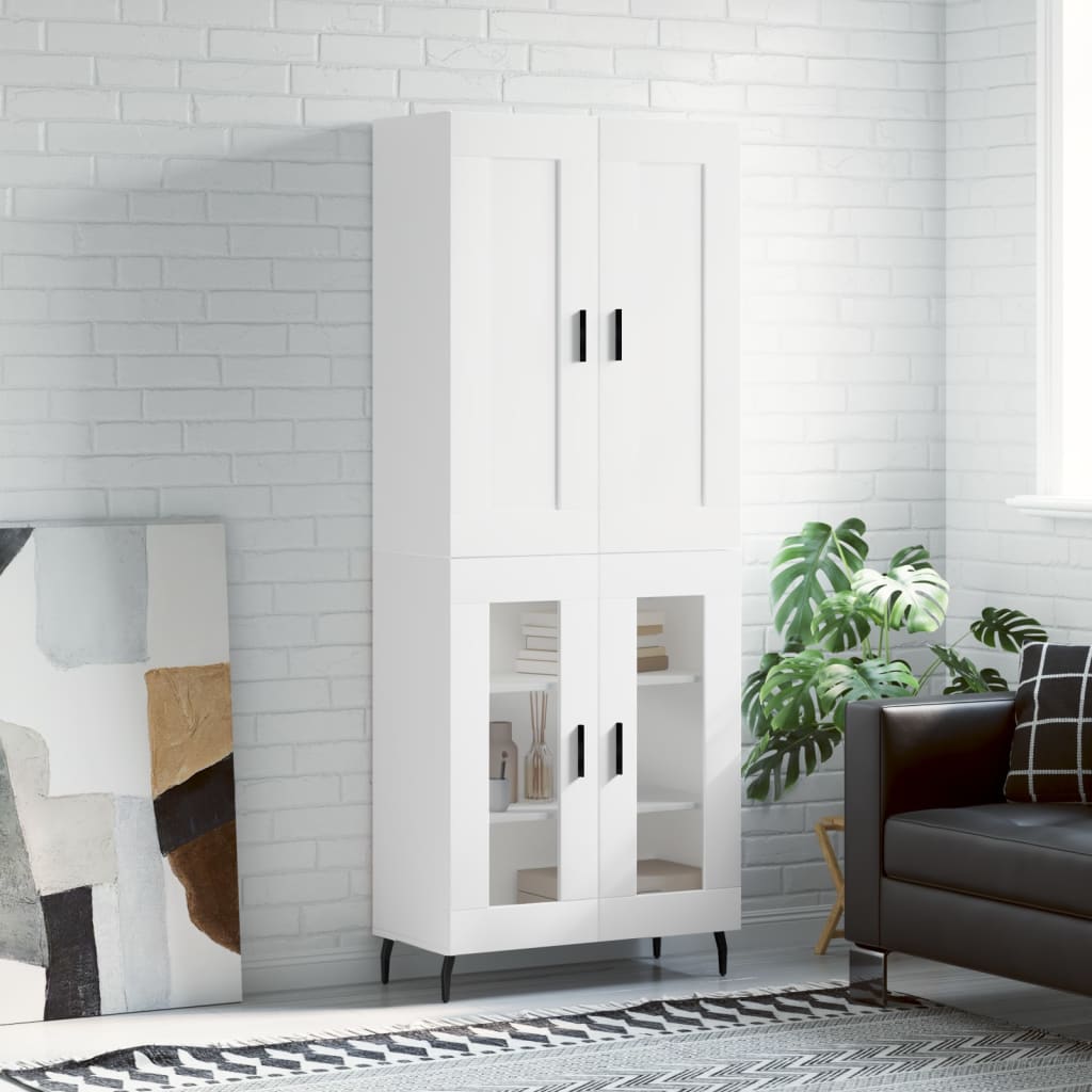 Ντουλάπι Λευκό 69,5x34x180 εκ. από Επεξεργασμένο Ξύλο