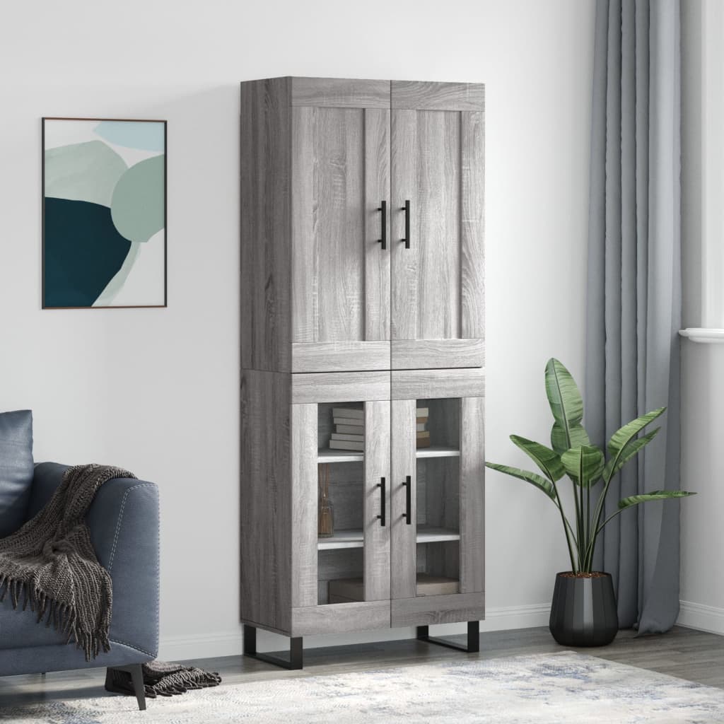 Ντουλάπι Γκρι Sonoma 69,5 x 34 x 180 εκ. Επεξεργασμένο Ξύλο