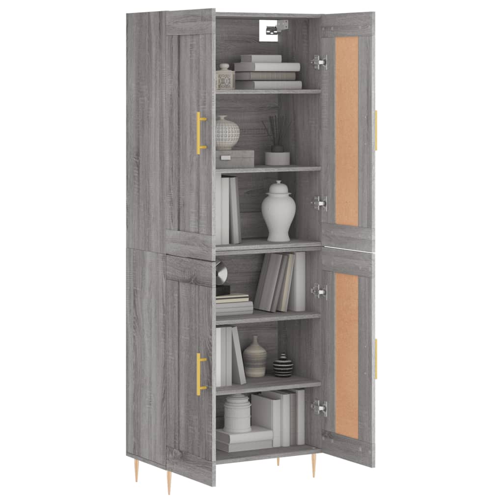 Ντουλάπι Γκρι Sonoma 69,5 x 34 x 180 εκ. Επεξεργασμένο Ξύλο