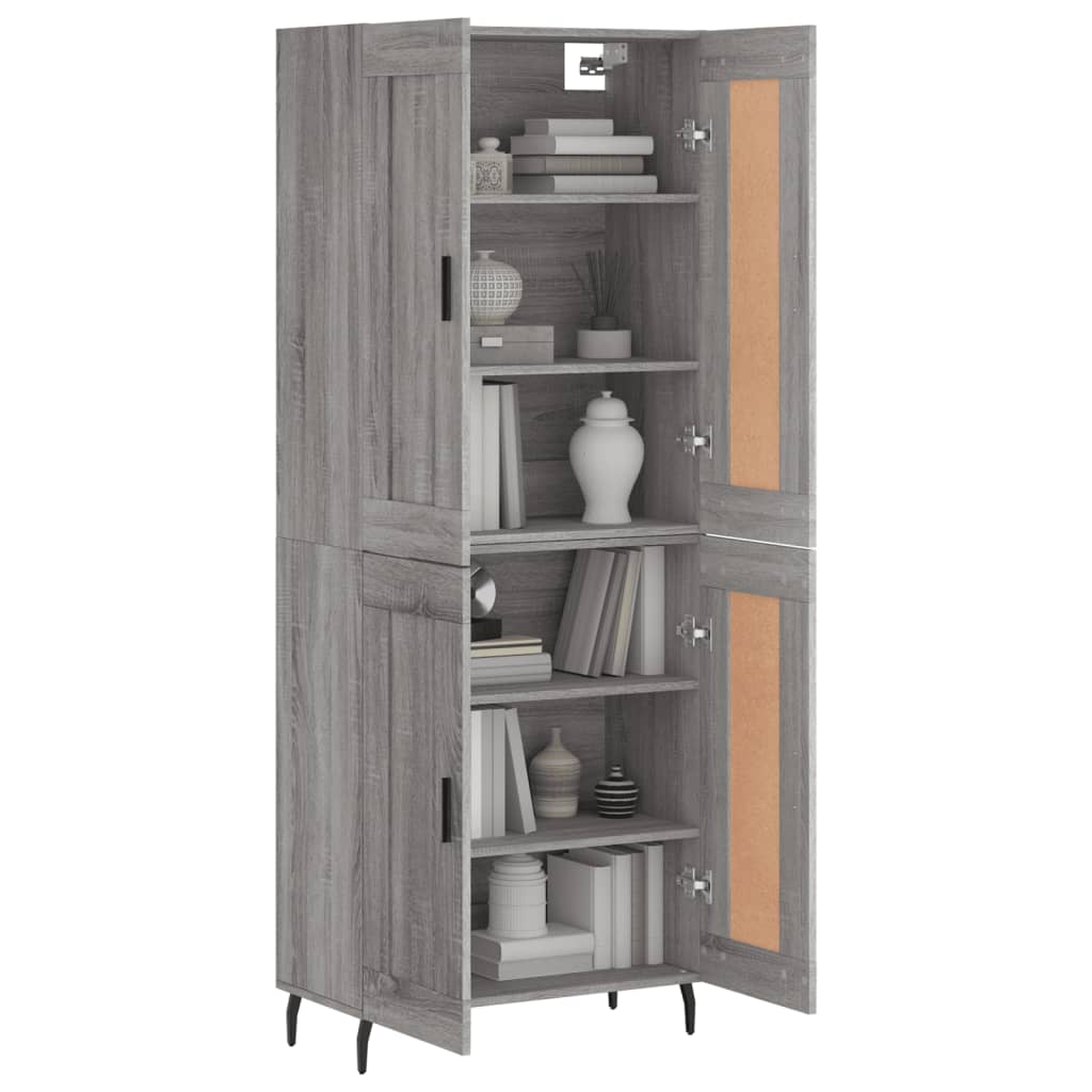 Ντουλάπι Γκρι Sonoma 69,5 x 34 x 180 εκ. Επεξεργασμένο Ξύλο - Pakobazaar