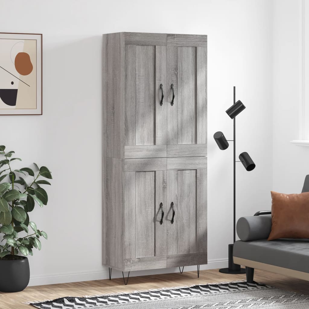 Ντουλάπι Γκρι Sonoma 69,5 x 34 x 180 εκ. Επεξεργασμένο Ξύλο