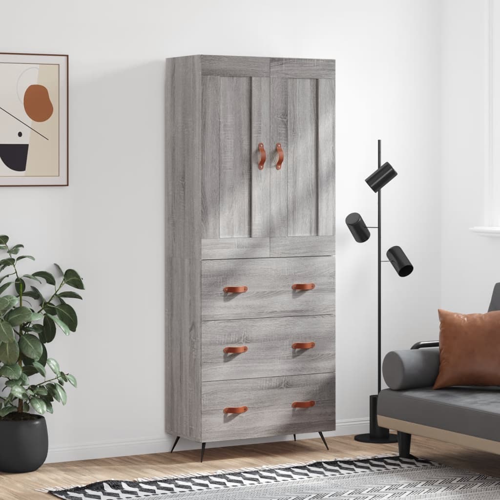 Ντουλάπι Γκρι Sonoma 69,5 x 34 x 180 εκ. Επεξεργασμένο Ξύλο