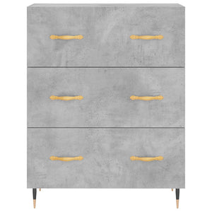 Ντουλάπι Γκρι Σκυροδέματος 69,5x34x180 εκ. Επεξεργασμένο Ξύλο
