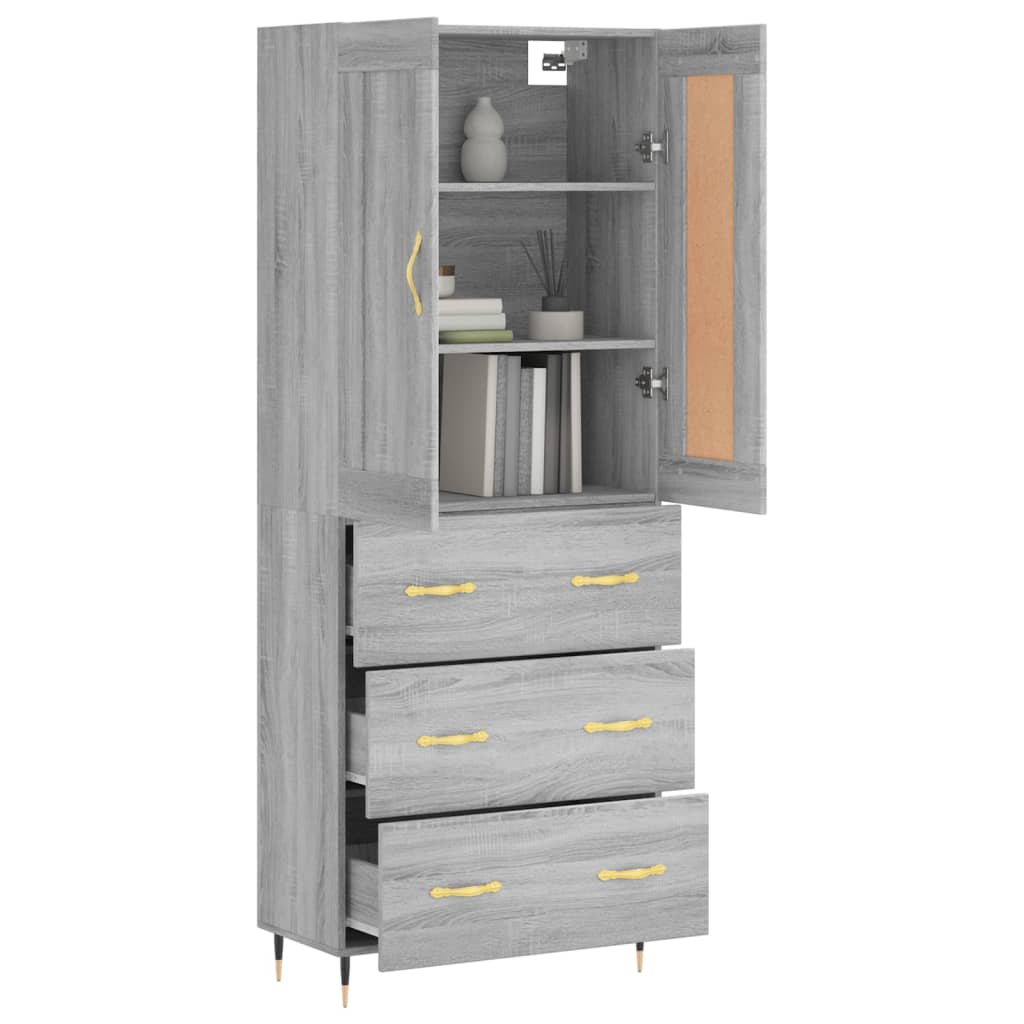 Ντουλάπι Γκρι Sonoma 69,5 x 34 x 180 εκ. Επεξεργασμένο Ξύλο