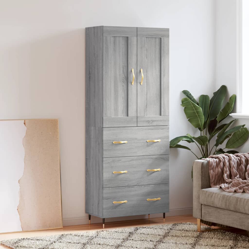 Ντουλάπι Γκρι Sonoma 69,5 x 34 x 180 εκ. Επεξεργασμένο Ξύλο