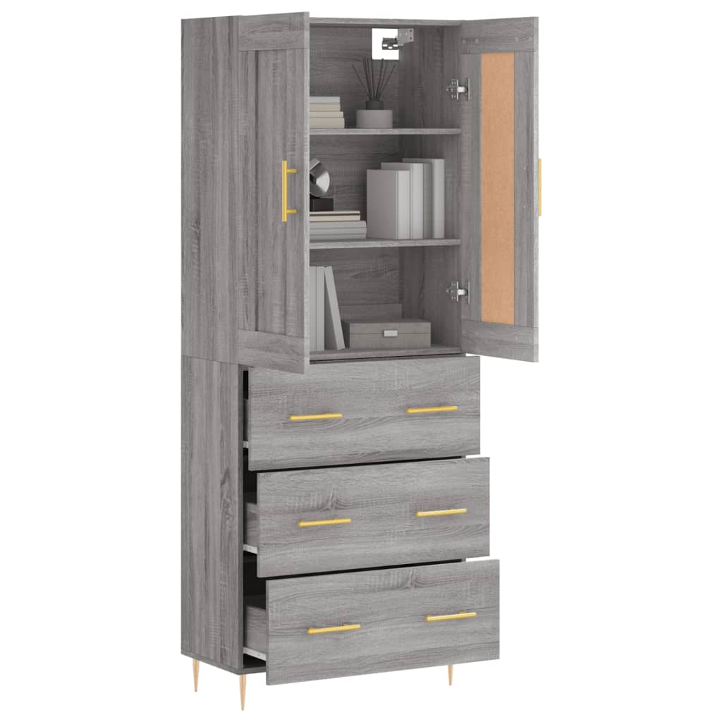 Ντουλάπι Γκρι Sonoma 69,5 x 34 x 180 εκ. Επεξεργασμένο Ξύλο