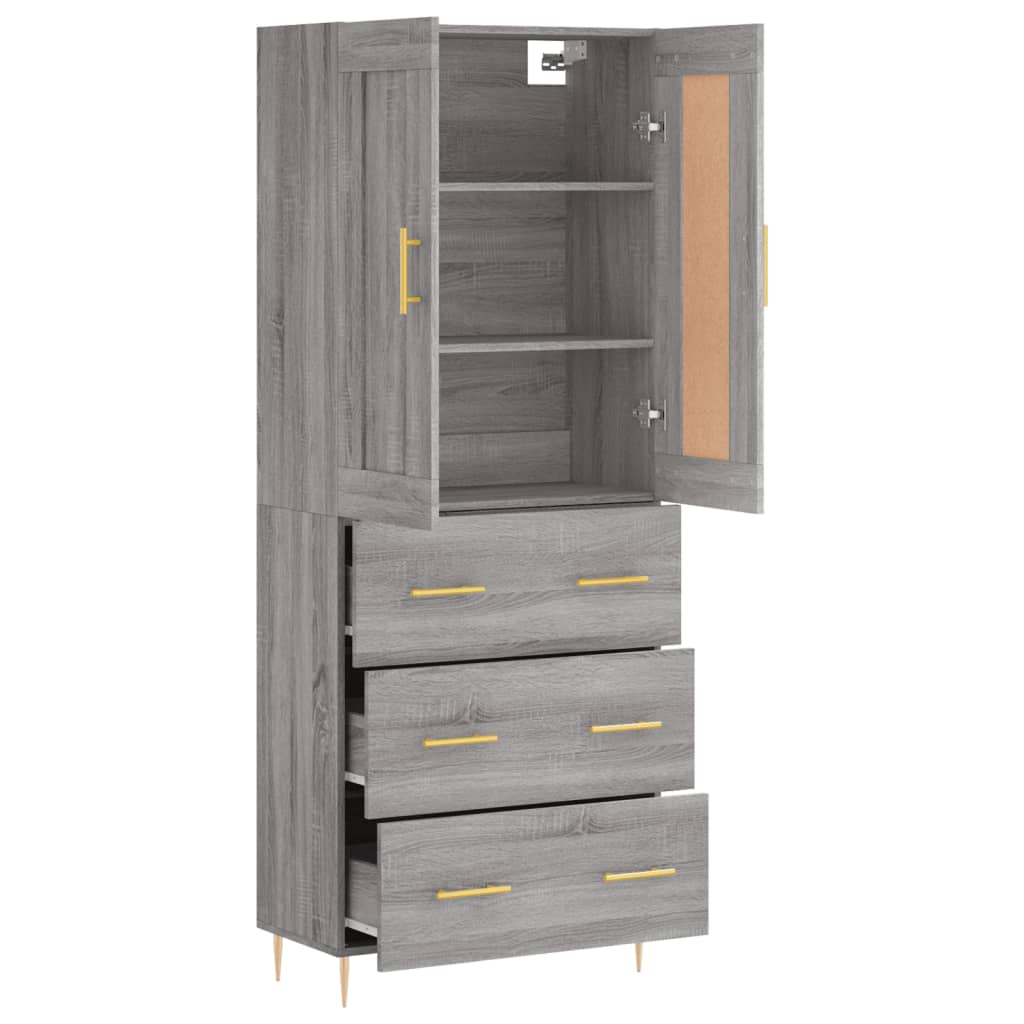 Ντουλάπι Γκρι Sonoma 69,5 x 34 x 180 εκ. Επεξεργασμένο Ξύλο