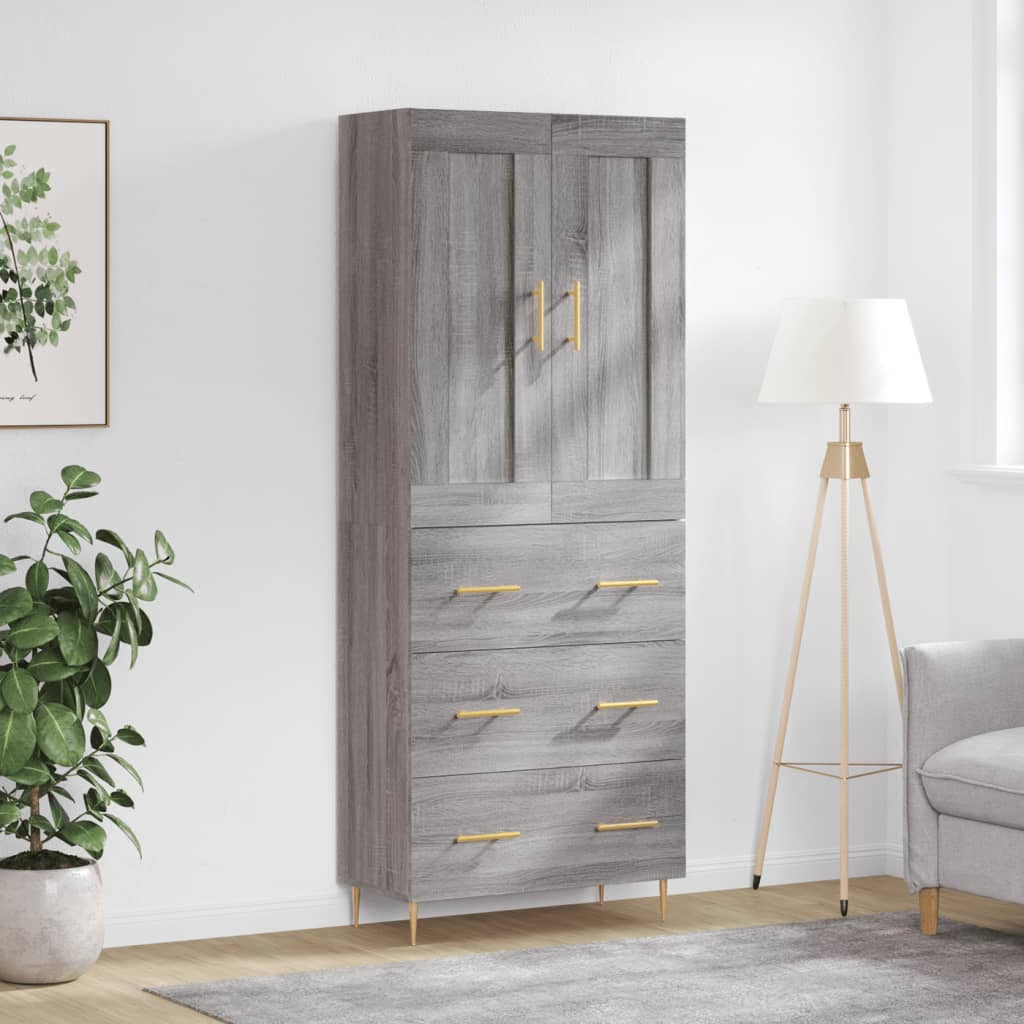 Ντουλάπι Γκρι Sonoma 69,5 x 34 x 180 εκ. Επεξεργασμένο Ξύλο