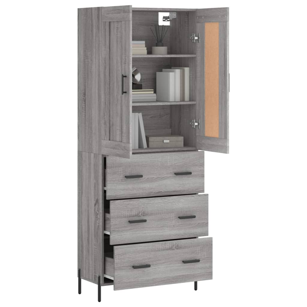 Ντουλάπι Γκρι Sonoma 69,5 x 34 x 180 εκ. Επεξεργασμένο Ξύλο - Pakobazaar