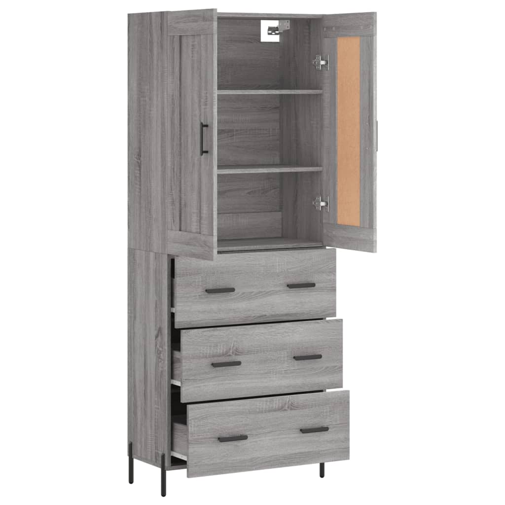 Ντουλάπι Γκρι Sonoma 69,5 x 34 x 180 εκ. Επεξεργασμένο Ξύλο - Pakobazaar